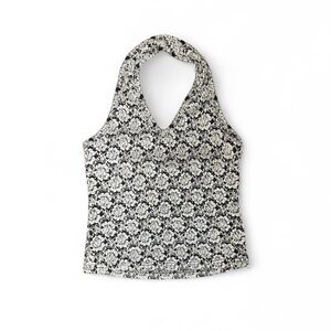 Vix Black and White Floral Halter Camisole